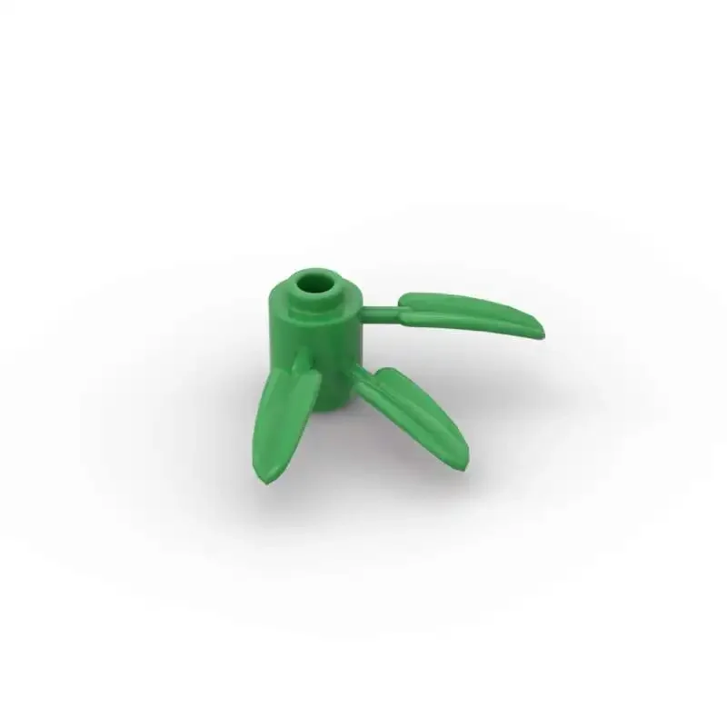 Moc 10 pçs parte tijolos 30176 planta grama blocos de construção conjunto redondo 1x1 com 3 folhas de bambu tijolos partícula brinquedo aniversário presente do miúdo