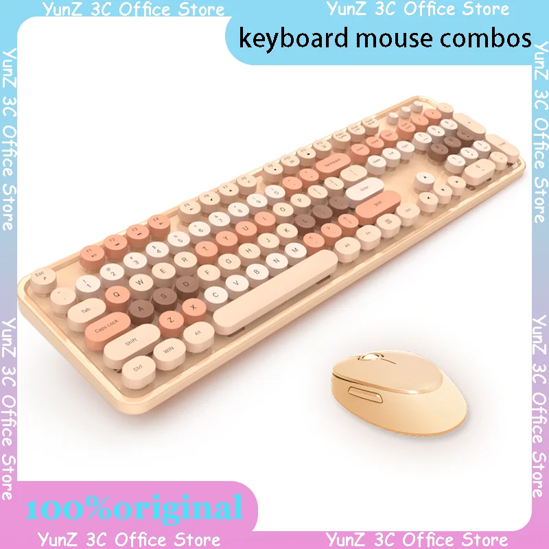 Mofii   Wireless Keyboard Mouse Combos Silent Keyboard Pink Female Computer Office High Appearance Keyboard Mouse Set