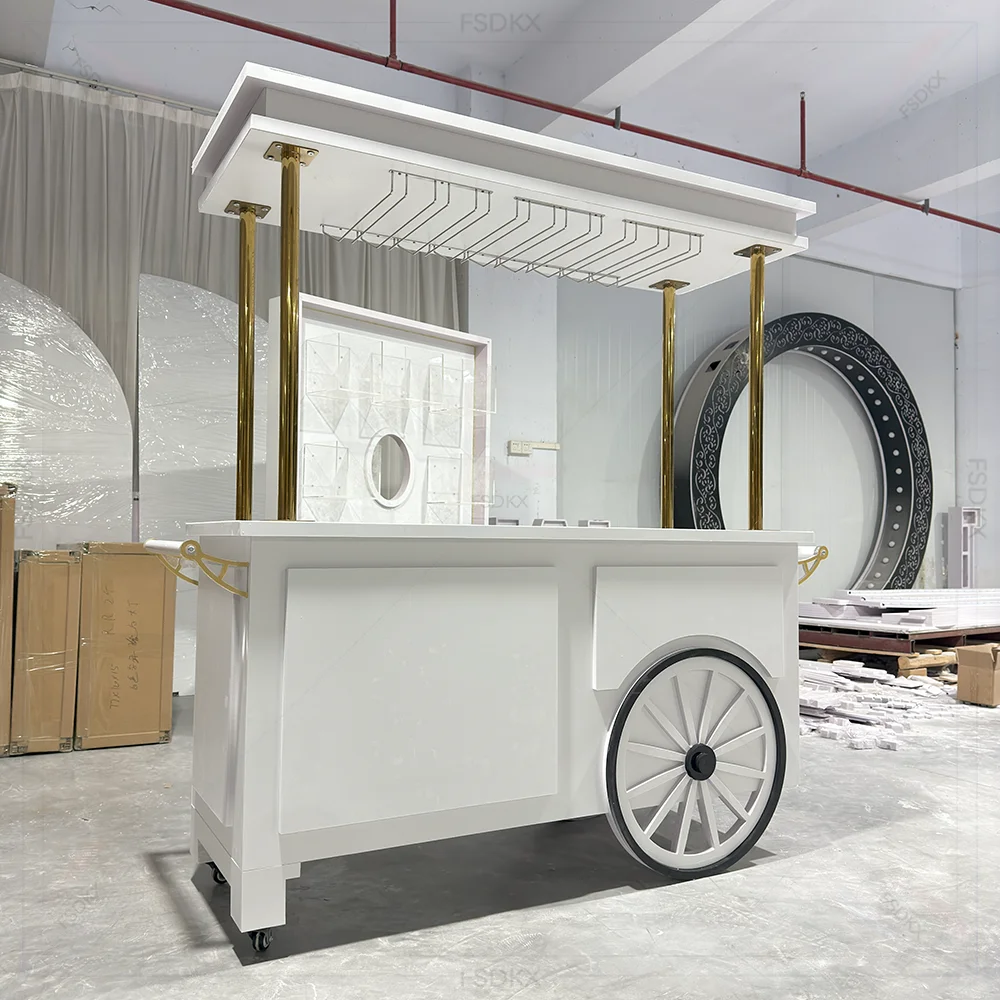 FSDKX Party Dessert Plate Candy Food Display Champagne Cart for Wedding Decoration and Events