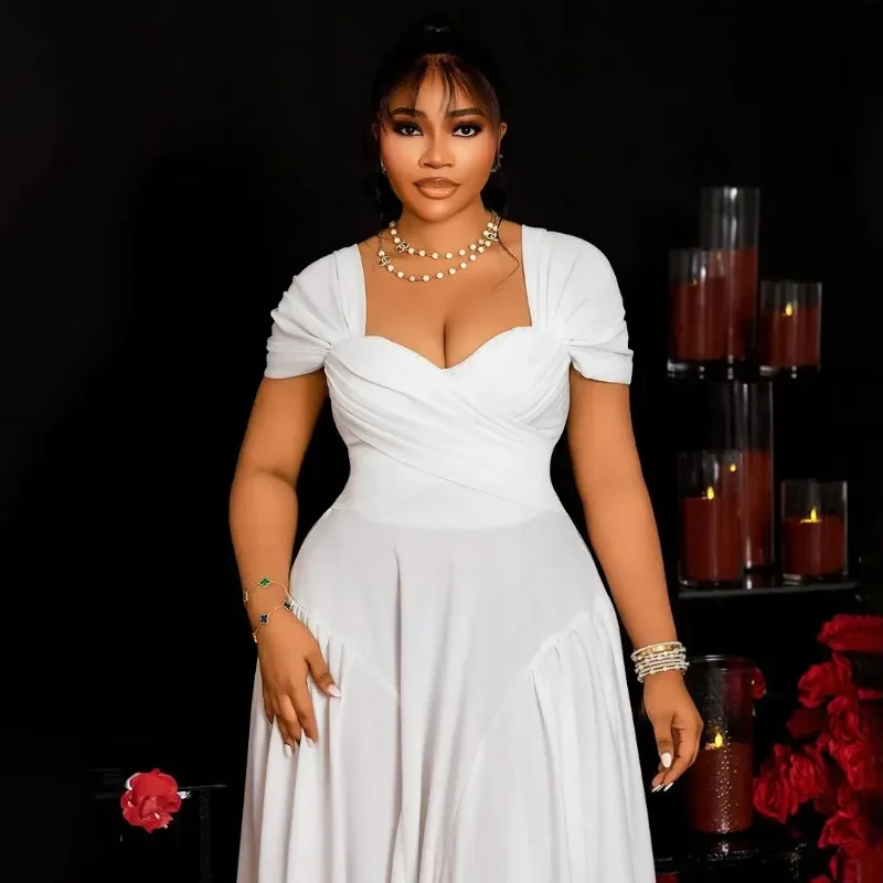 فساتين إفريقية للنساء أنيقة من البوليستر 2025 موضة إسلامية جديدة عبايات Dashiki رداء قفطان ميدي فستان تركي أفريقيا