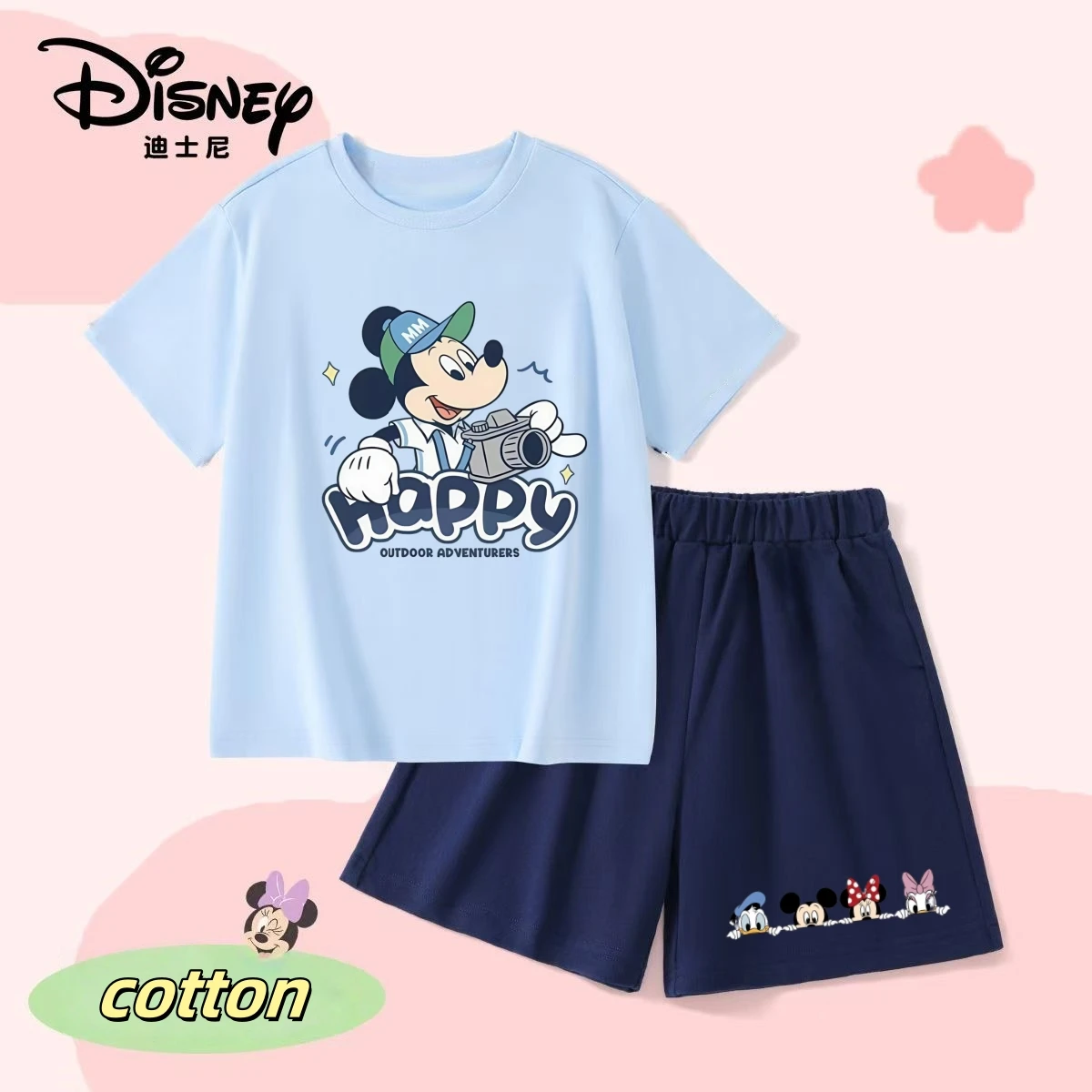 

Disney Summer Baby Girls Cotton Clothes Set Kid Boy Mickey T-shirts Top and Shorts 2 Pieces Suit Children Short Sleeve Outfits