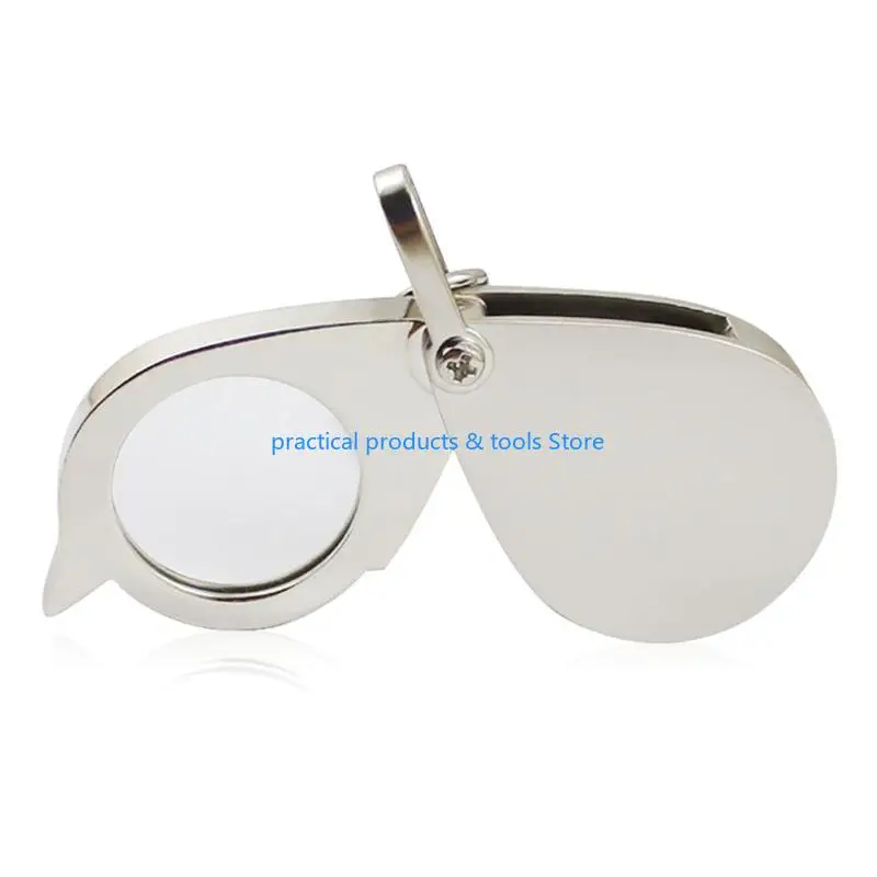 

77JB 15X Mini Keychain Pocket Magnifier Portable Foldable Glass for Maps