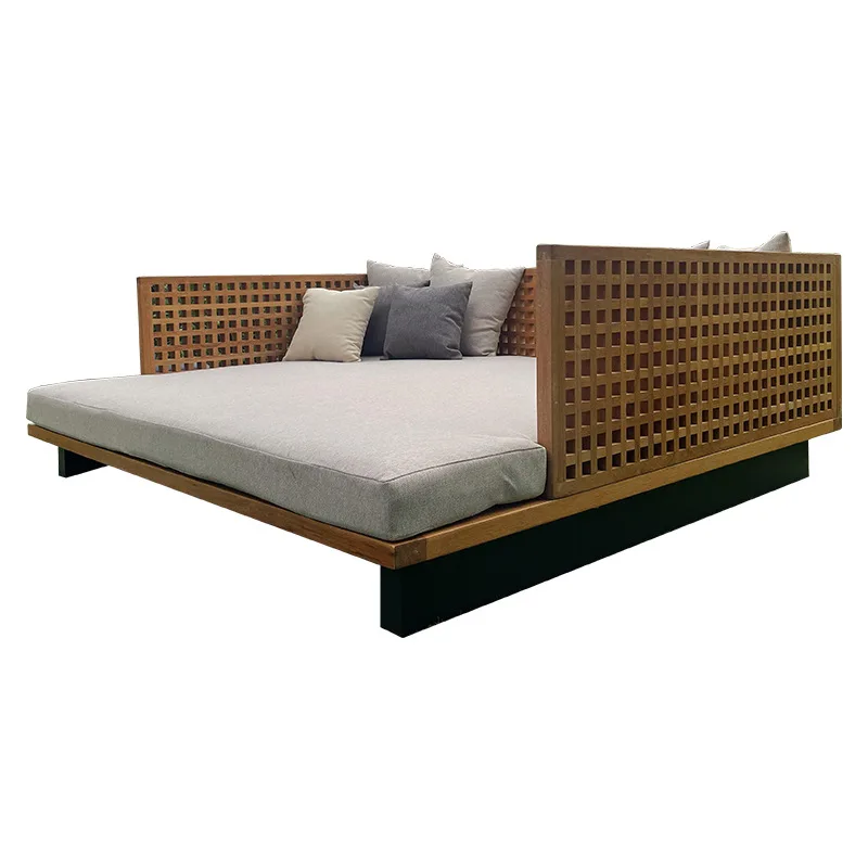 

Outdoor leisure creative square bed outdoor seaside beach lounger