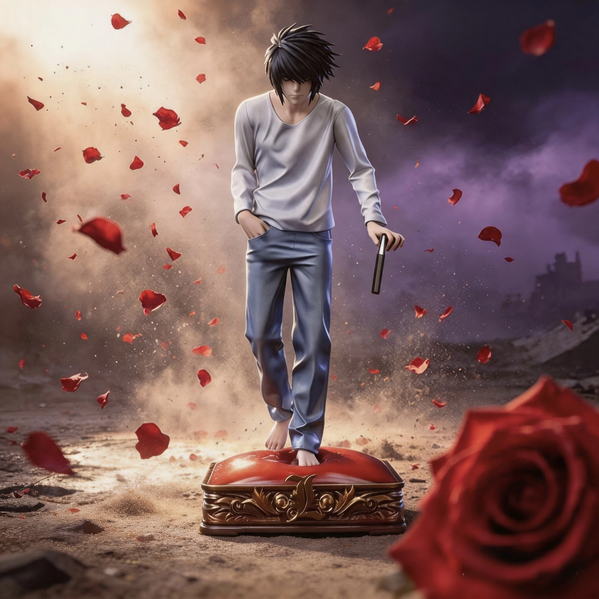 

30cm 11.8 inch Anime L Lawliet Figures Pvc Statue Desktop Ornamen Collection Statue Model Decoration Room Desk Toys Gifts