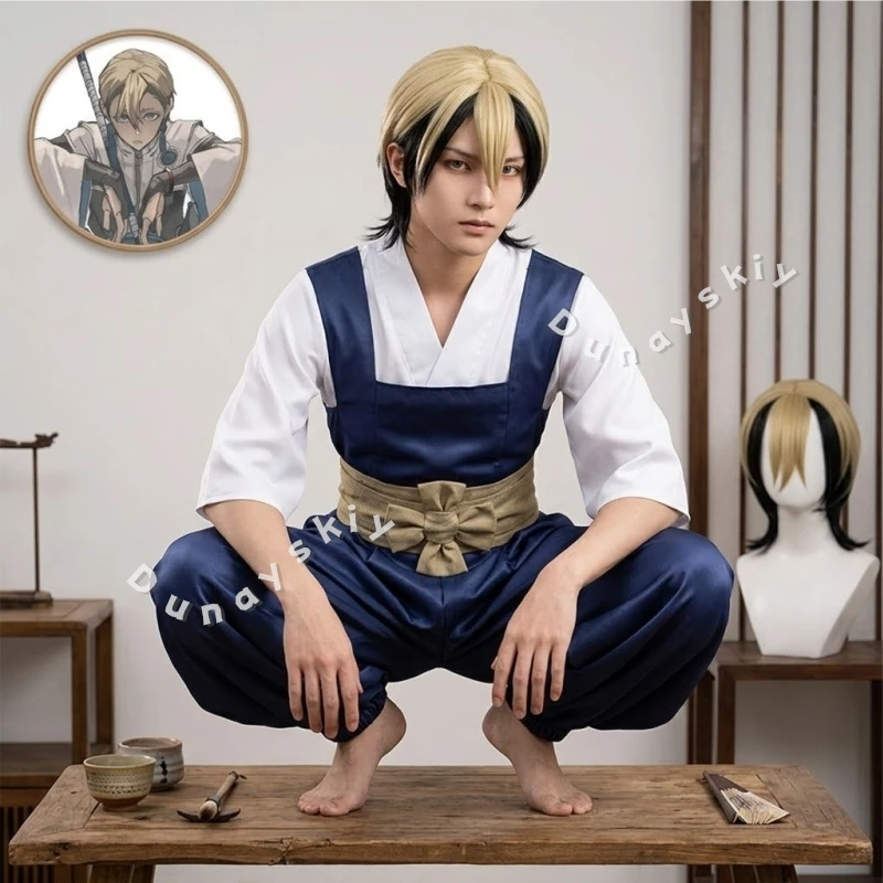 

GACHIAKUTA Zanka Japanese Samurai Style Kimono & Hakama Cosplay Costume Full Set Outfit For Halloween Stage Performance Men Cos