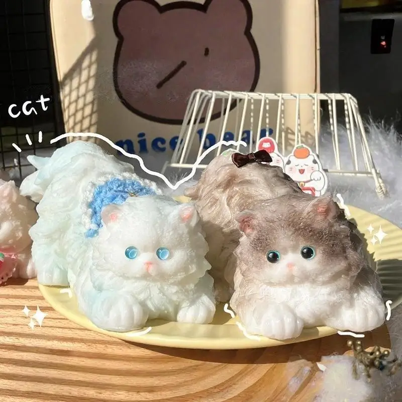 1Pcs Cute Persian Cat Toy Soft Slow Rising Texture For Stress Relief Kids Gift Desk Decoration
