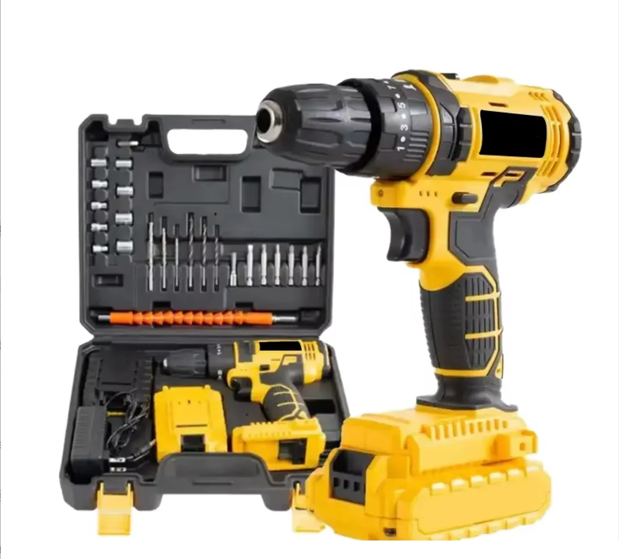 

20V Battery Electric Drill Driver Cordless Drill Tool Kit Tool Box LED Combo Set for DIY Hand Taladros OEM