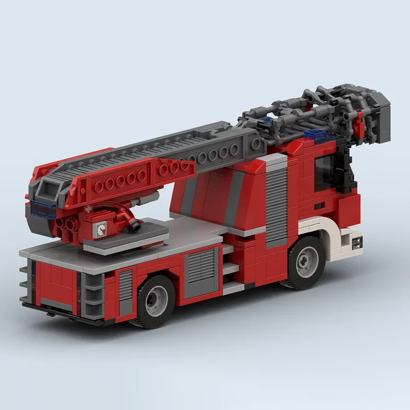 Moc blocos de construção alemão escada de fogo caminhão tecnologia tijolos modulares modelo presentes brinquedos de natal diy conjuntos montagem!