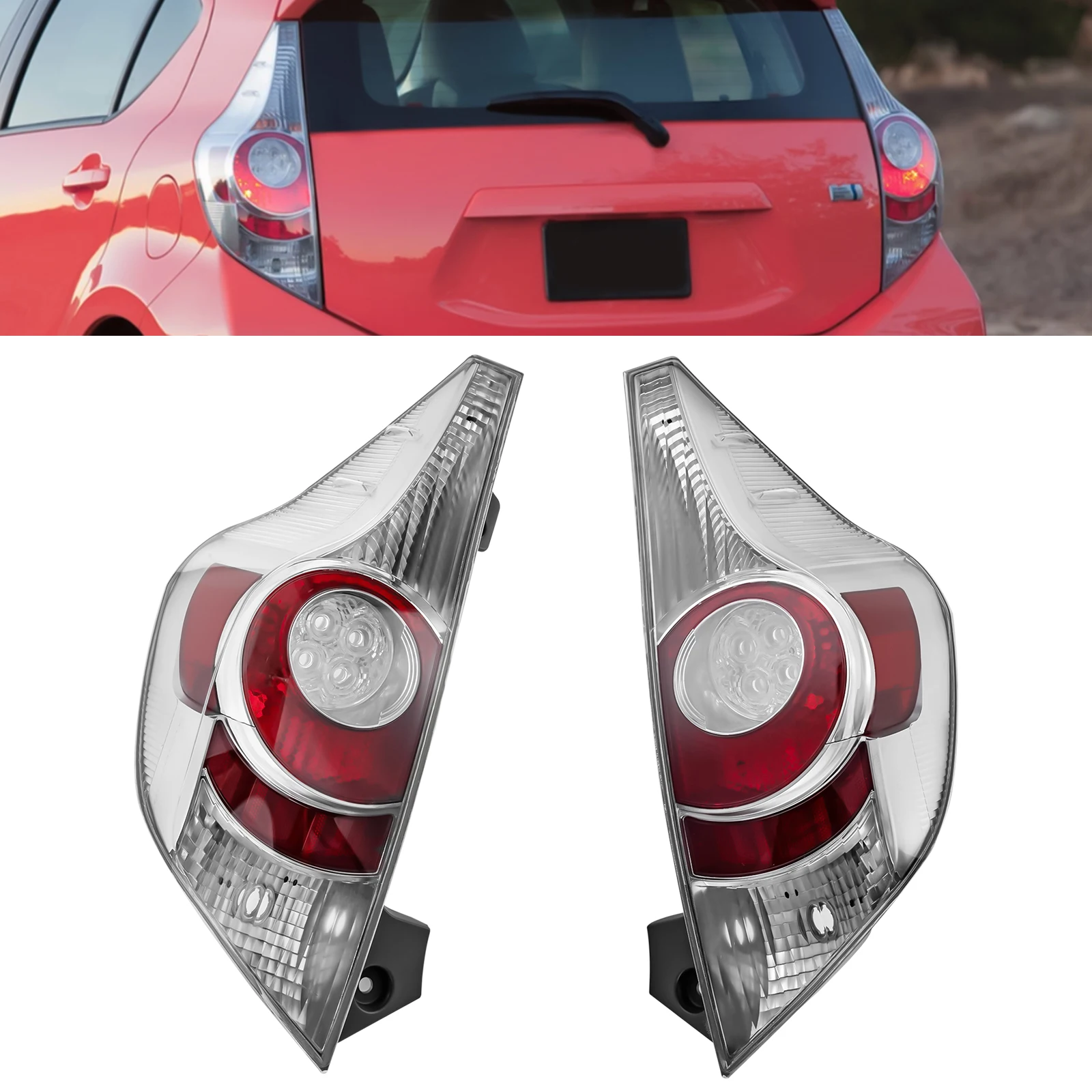 

Задние фонари для Toyota Prius C 2012-2014, галогенный источник света, износостойкий и коррозионностойкий, долговечная работа, прямой R