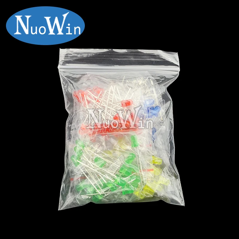 Kit assorti de diodes LED 3mm 5mm blanc vert rouge bleu jaune Orange F3 F5 LED Diodes électroluminescentes kit électronique