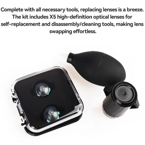 Imagen 2 del producto Kit completo de lentes de repuesto para Insta360 X5, accesorios para Insta 360 X5