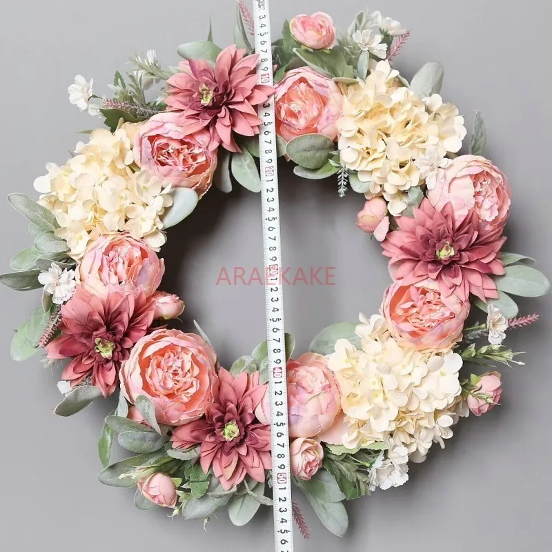 

Pink Peony Wreath,Front Door Wreath, Pink Floral Bud Wreath for Indoor Outdoor Homer, Wedding, Mother’s Day
