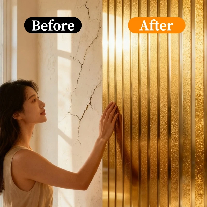 Self-adhesive Wall Decals Textured Wallpaper Rolls with A Striped Pattern TV Backdrop Wall Suitable for Living Room Decor