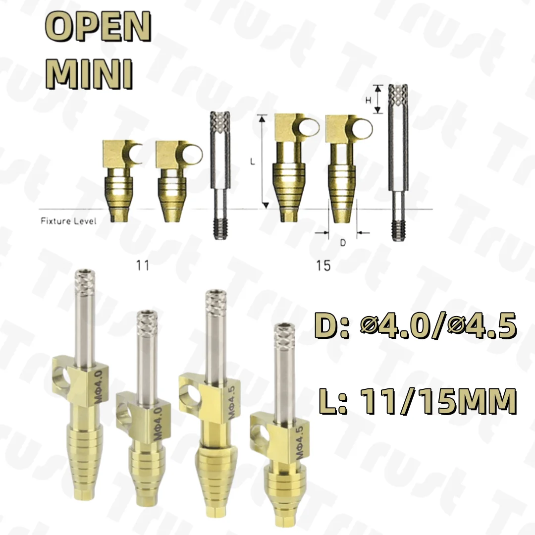 

10 Pcs Dental Transfer Impression Coping Open-Mini Tray H R/M Yellow Fits OSS