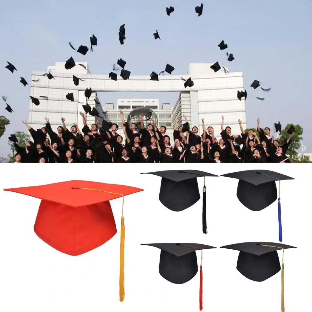 

School Graduation Party Tassels Cap Mortarboard University Bachelors Master Doctor Academic Hat NEW Black Mortar Board