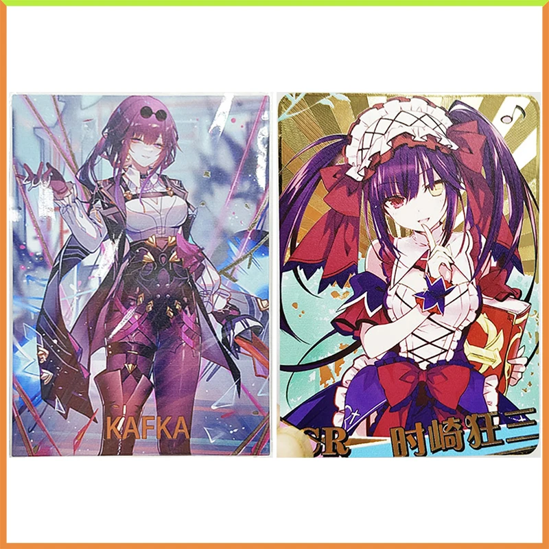 

Anime Goddess Story DIY ACG Tabletop Game Metal Cards Kafka Tokisaki Kurumi Toys for boys Collectible Cards Birthday Present