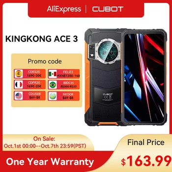 Cubot KingKong ACE 3 스마트폰, 안드로이드 14, 24GB RAM(8GB + 16GB)+ 256GB ROM, 6.583 인치 90Hz 화면, 100MP + 32MP 카메라, NFC 스마트폰  Best5