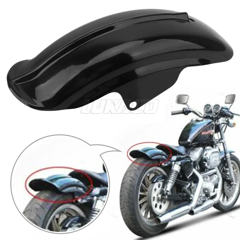 Guardabarros trasero Universal negro para motocicleta Bobber Chopper Cafe Racer, guardabarros ABS, accesorios para Motocross, marcos de piezas