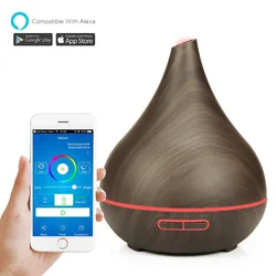 Smart WiFi Wooden Essential Oil Diffuser Air Humidifier Voice Control Humificador For Bedroom Home Plants Support HomeKit