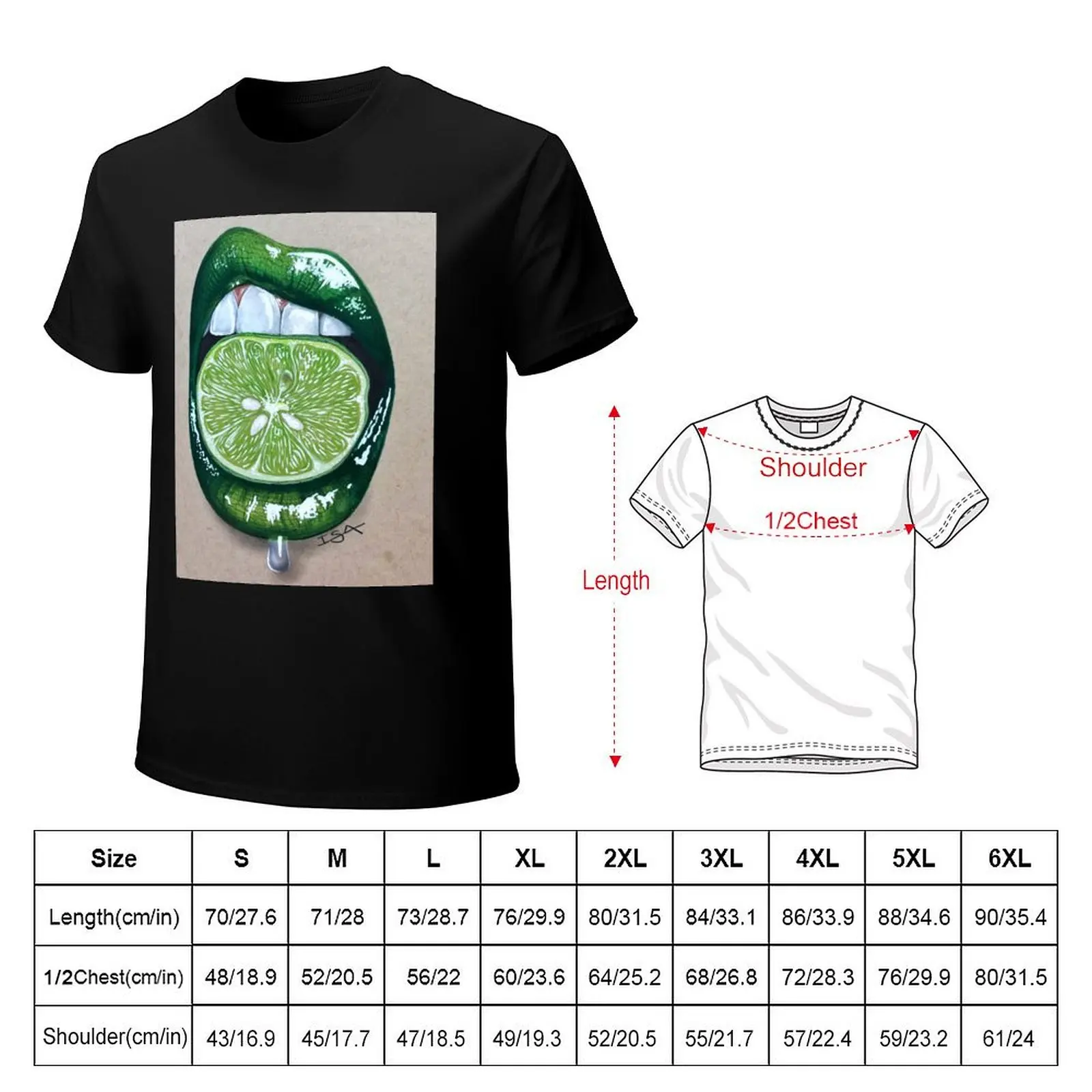 lime lips T-Shirt Fashion Simple Casual Tee Shirt