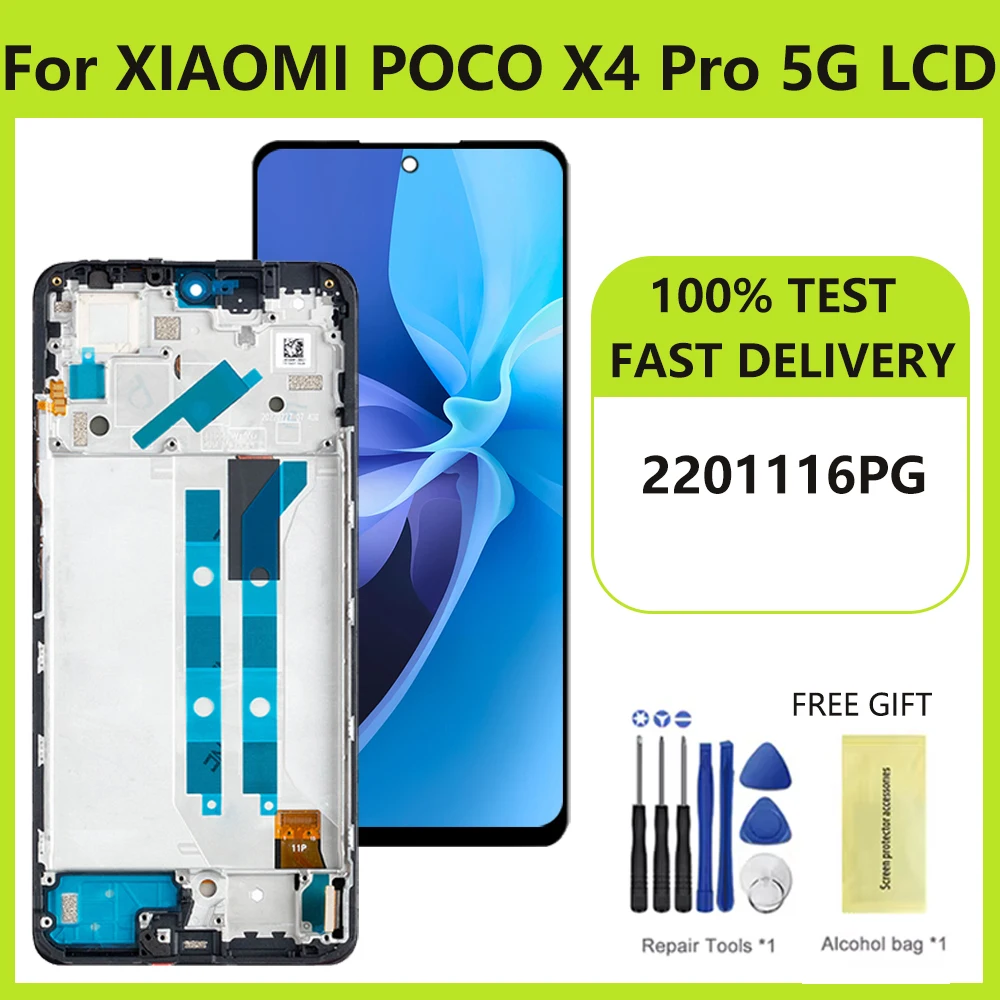 

ЖК-дисплей 6,67 дюйма для Xiaomi Poco X4 Pro 5G 2201116PG с сенсорным экраном, дигитайзер в сборе для Poco X4 Pro, детали для замены ЖК-дисплея