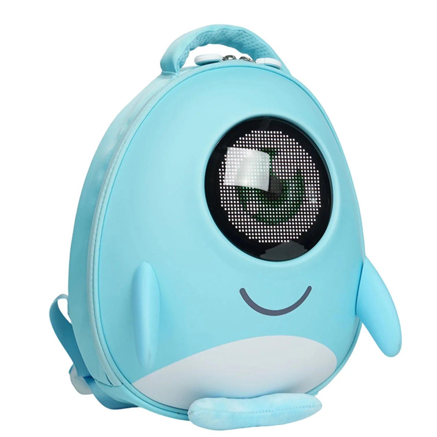 

LOY C10-1 LED Screen Baby Kindergarten Dolphin Schoolbag Cute App Control Display Satchels Eva Material Travelling Backpack