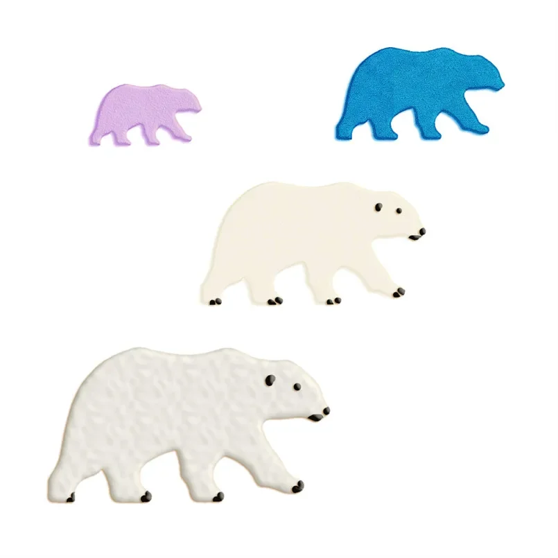 Various Polar Bear Biscuit Mould Cookie Cutter,Plastic Molds,Cartoon Little Animal Shape Cake Decorating Fondant Cutters Tools