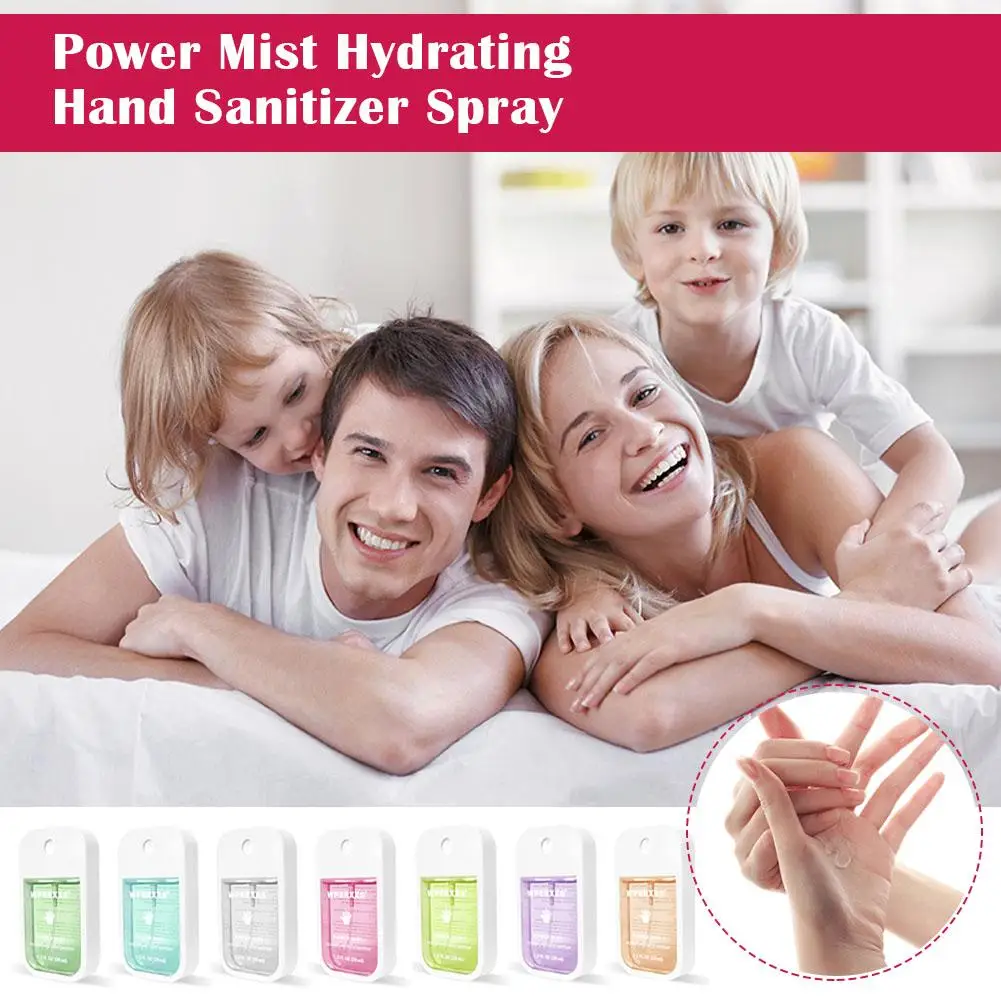 Spray désinfectant pour les mains, antibactérien sans rinçage, format voyage portable 38 ml, séchage rapide, parfum frais