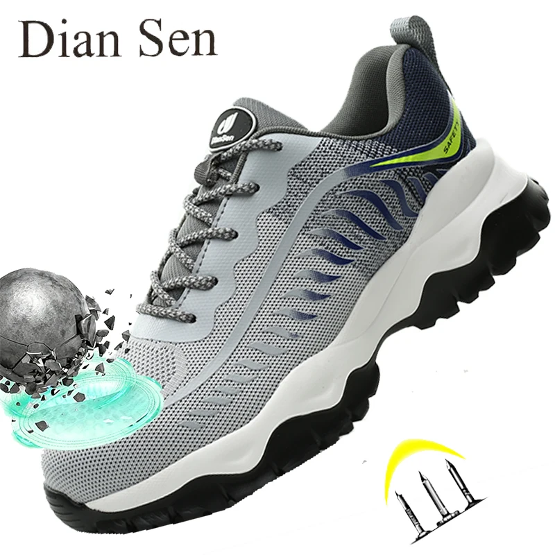 

Мужская обувь со стальным носком. Легкие дышащие кроссовки. Удобная противоударная промышленная рабочая защитная обувь для строительства.