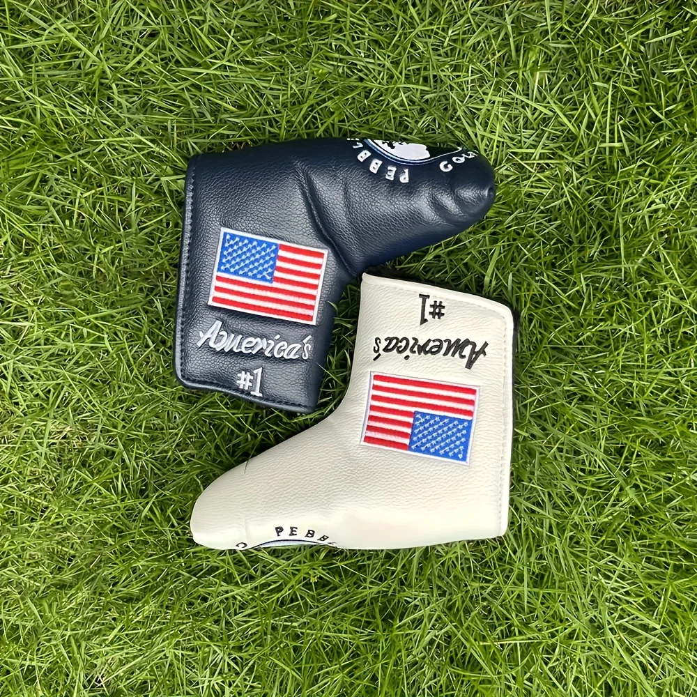 1pc Premium Embroidered Golf Putter Cover - Durable PU, L-Shaped Design, Fits Most Straight Putters image 4