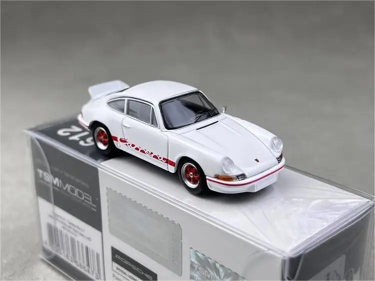 TSM MINI GT 1/64 Minigt 612 Carrera RS 2.7  Grand Prix White with Red Livery Die-cast Alloy Car Model Collection Display Gift