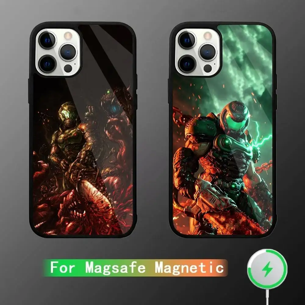 

Game D-Doom Dark Ages Phone Case For iPhone 17,16,15,14,13,12,11,Pro,Max,Plus,Mini,SE4,E Magnetic Magsafe Wireless Charging