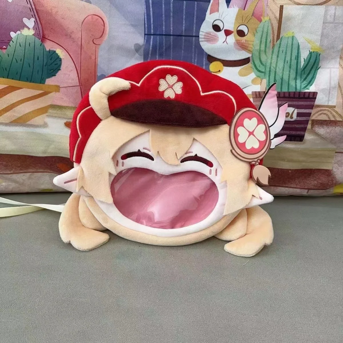 

Аниме Genshin Impact Klee Косплей Аниме Прозрачный плюшевый рюкзак Сумки-мессенджеры Мультяшная сумка на плечо Подарок на Хэллоуин