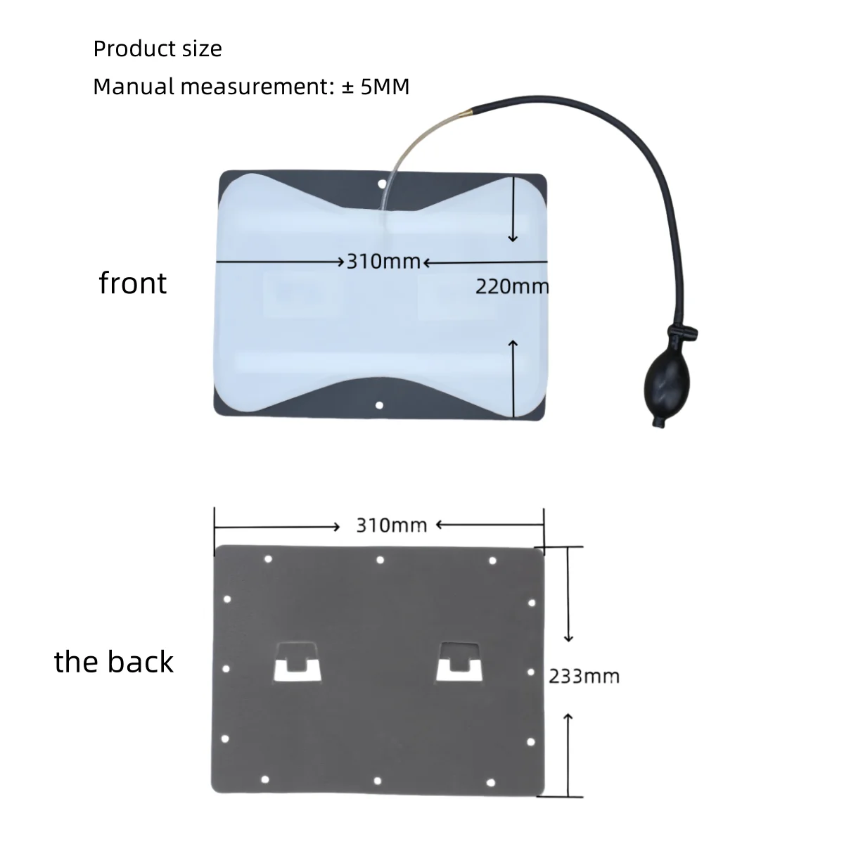 manual operation auto seat air Embedded lumbar airbag bladder comfort hand pump support seat cushion pillow inflatable mattress
