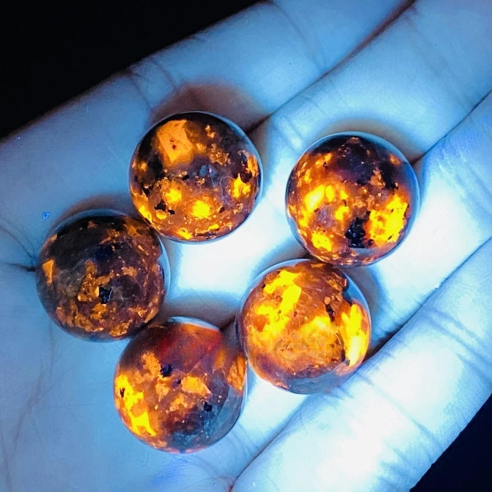 20pc Natural Yooperite Ball Flame's stone Ball quartz crystal sphere Gem 15mm+