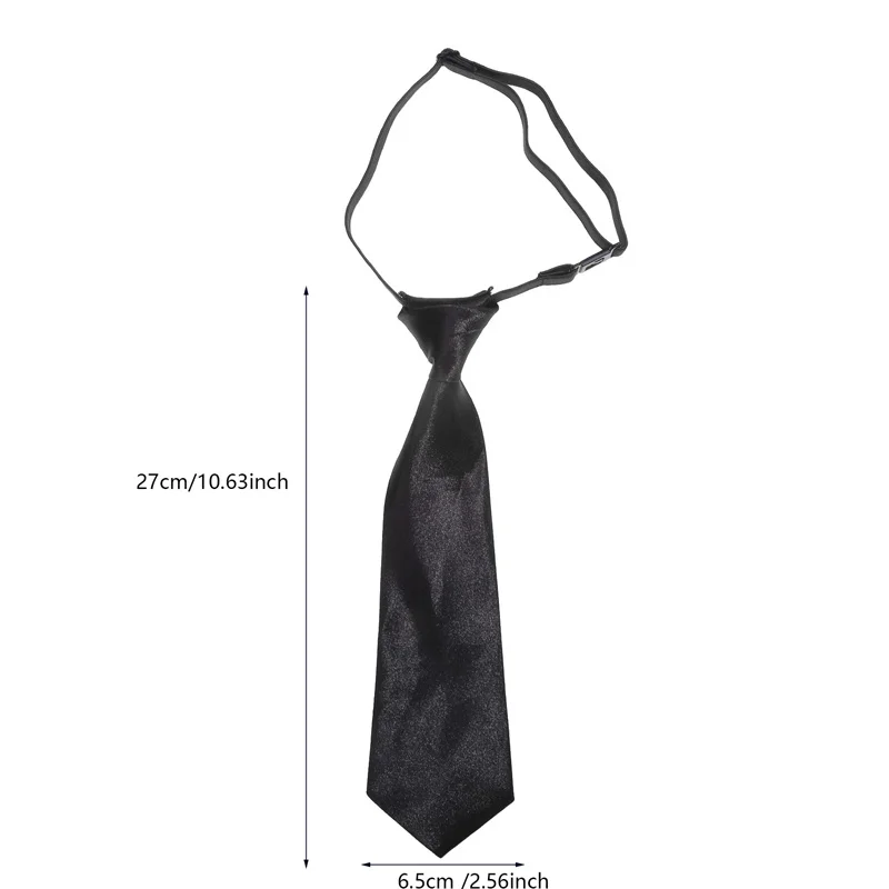 Uniform JK Girls Black Simple Zipper Ties for Men Women studenti Stage Performance Matte Neck Tie costumi accessori all'ingrosso