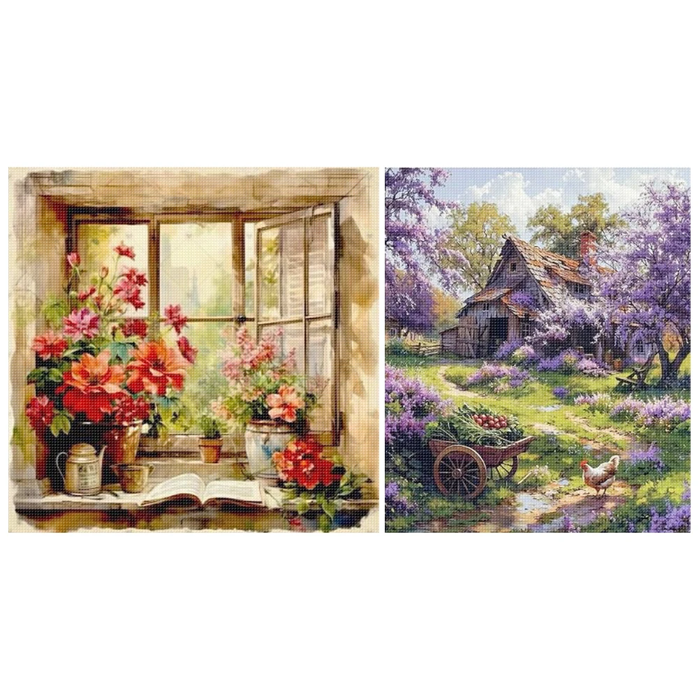 

Полная вышивка, нить из эко-хлопка, 11CT, печатный набор для вышивки крестом, искусство