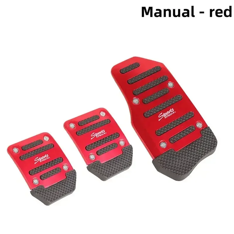 Nieuwe 2 Stuks/3 Stuks/set Universele Antislip Aluminium Handmatige Transmissie Auto Pedaal Cover Set Kit Pedali Rood/Blauw/zilver Auto Accessoires