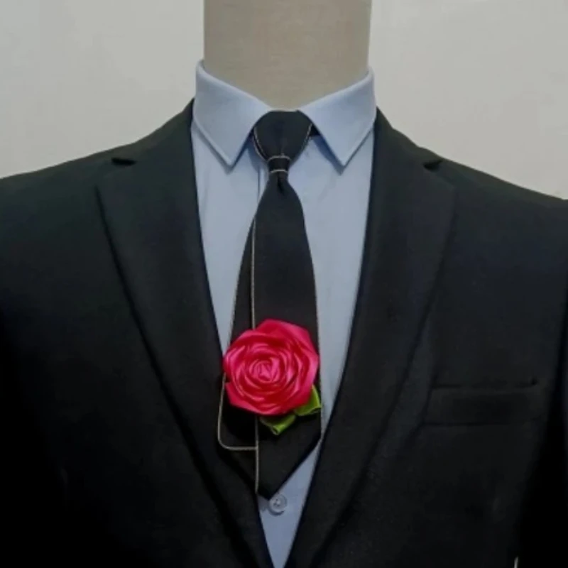 

Original Bow Ties Handmade Ribbon Rose Flower Fashion British Korean Men's Women's College Style Suit Shirt Accessories Neck Tie