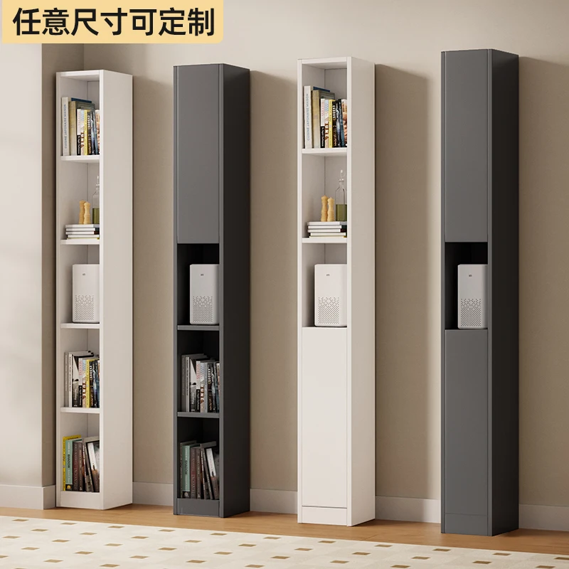 

Customized cabinet size Customized crevice bookcase with cabinet door Ultra-narrow vertical cabinet Bookshelf Floor-to-ceiling