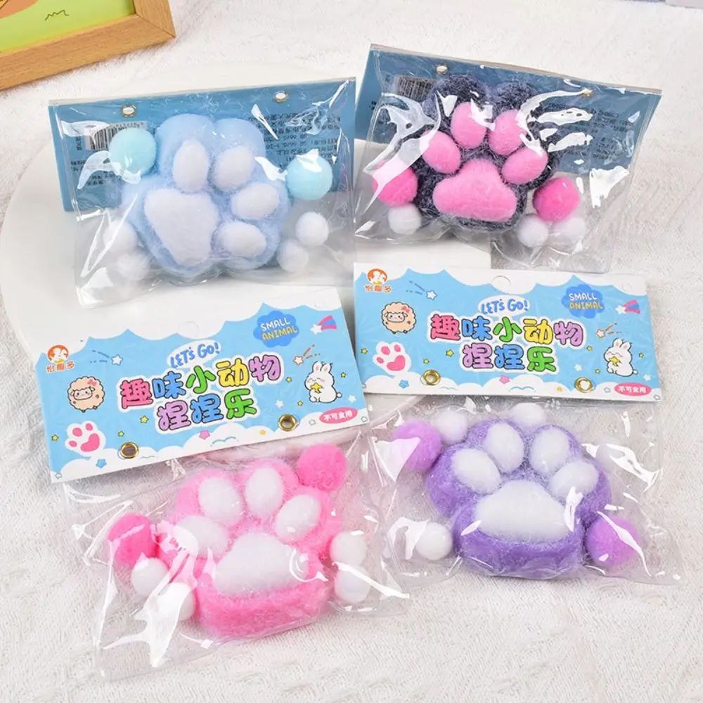 Super Large Plush Cat Paw Squeeze Toy Slow Rebound Silicone Cartoon Fidget Toy Kneading Handmade Cat Paw Pinch Toy