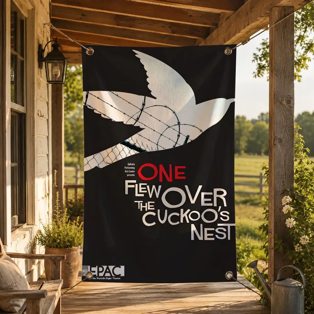 O-One Flew Over the Cuckoo's Nest Flags Decorative Flag Banner for Indoor Outdoor Wall Garden Yard Porch Patio Home Party Decor