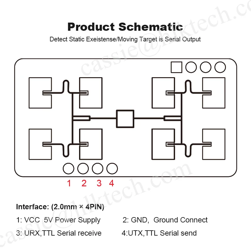 HLK-LD1125H 24G Mmwave Radarsensormodule Menselijk Lichaam Inductieschakelaarmodule Sensor