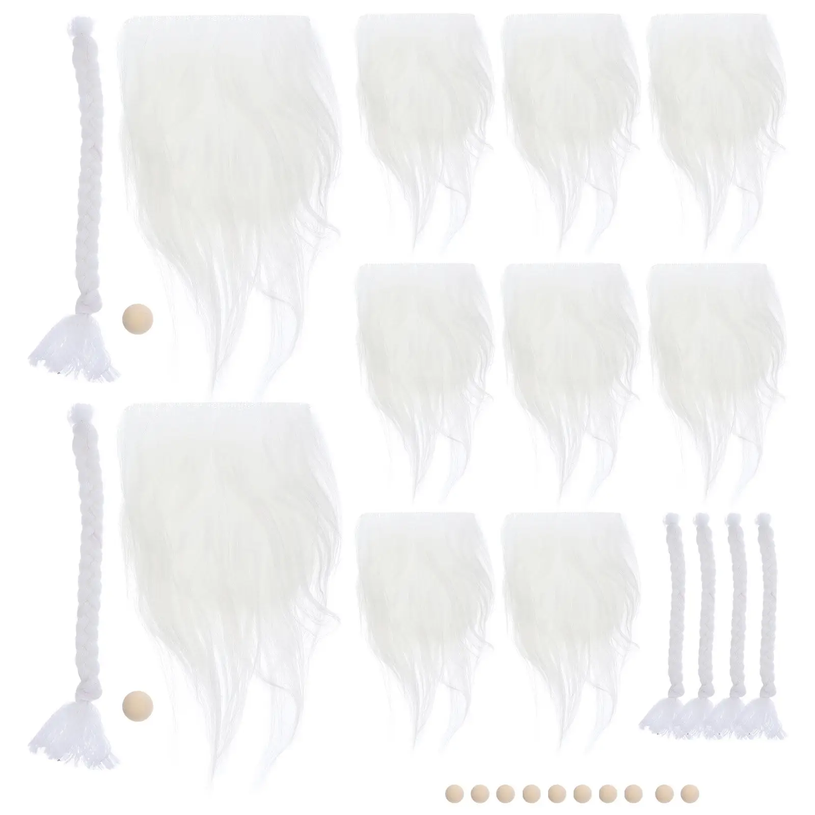 

Набор премиум-класса: готовые к использованию бороды для гномов с косичками для рождественских поделок, декоративные мини-бороды для творчества, косички для гномов