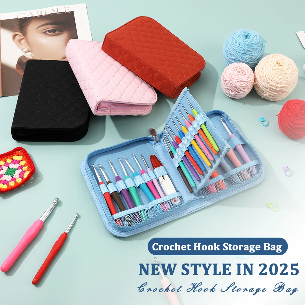 

KOKNIT Crochet Hooks Kits with Storage Bag Soft Handle Crochet Needles Yarn Weave Knitting Needles Set DIY Weaving Sewing Tool