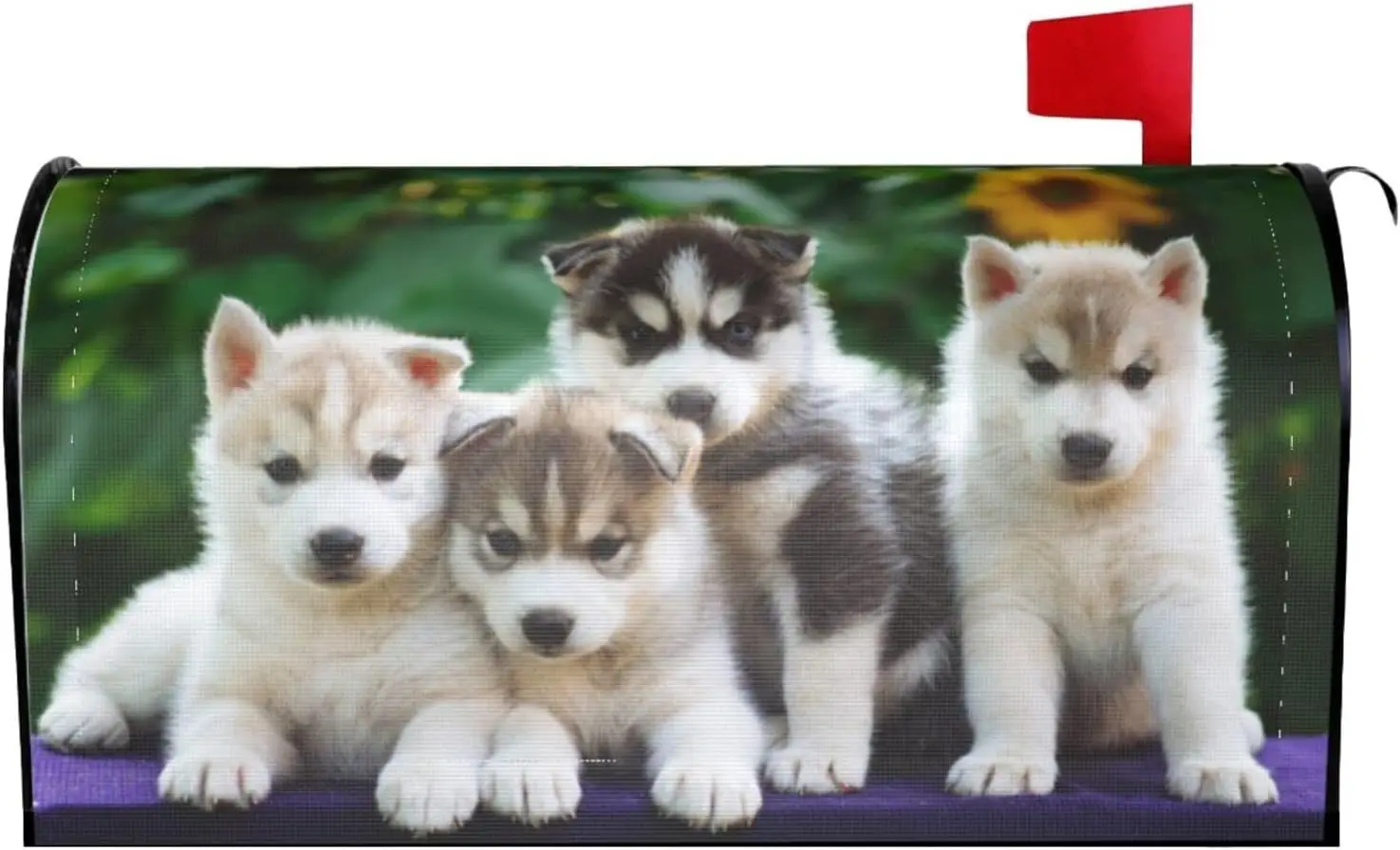 Cute Dog Little Husky Puppy Mailbox Cover Magnetic Standard Size Waterproof Letter Post Box Cover Wrap Oversize Decoration