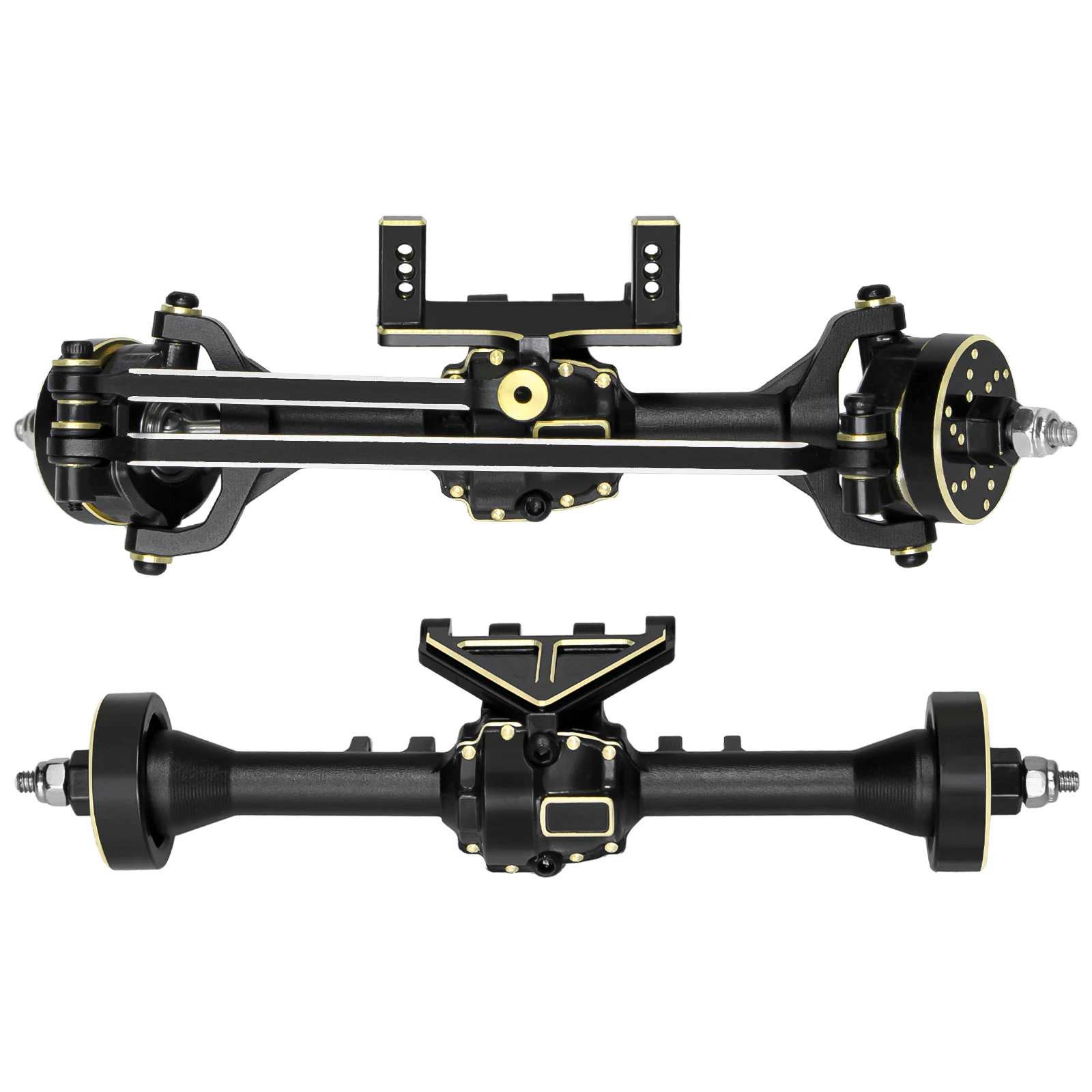 HFLRC Aluminum Portal Axle Set Front Rear Brass Knuckle 1144 Steel for Redcat Ascent-32 1/32 RC Crawler Upgrade