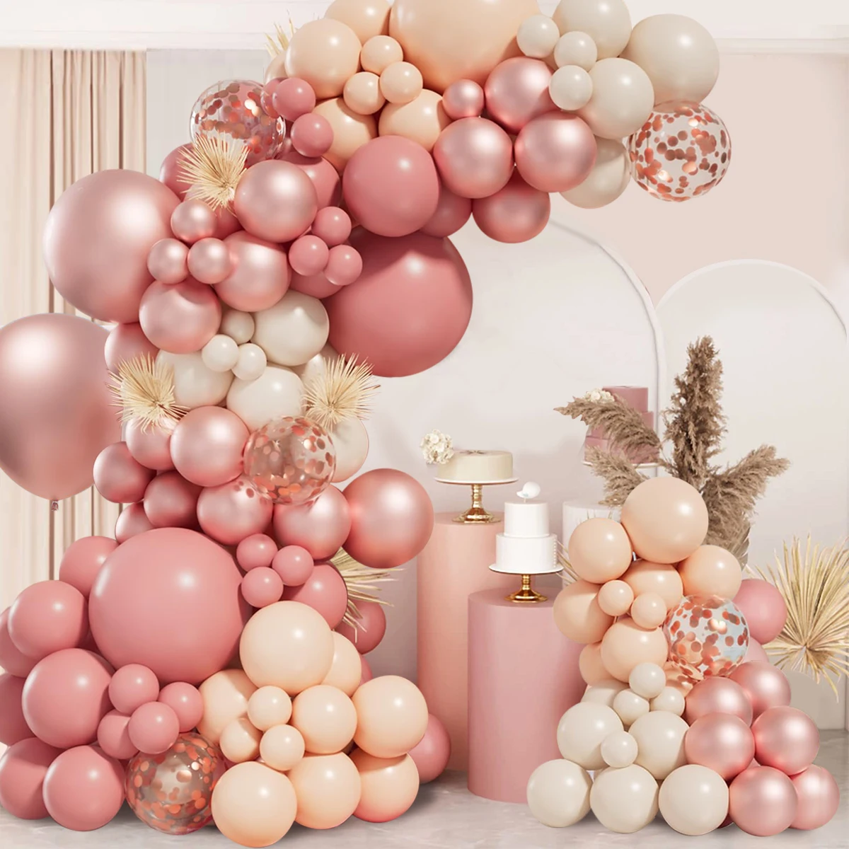 Tender Pink Gold Balloon Garland Arch Kit Wedding Birthday Party Decoration Adult Kid Baby Shower Decor Balloon Wedding Supplies