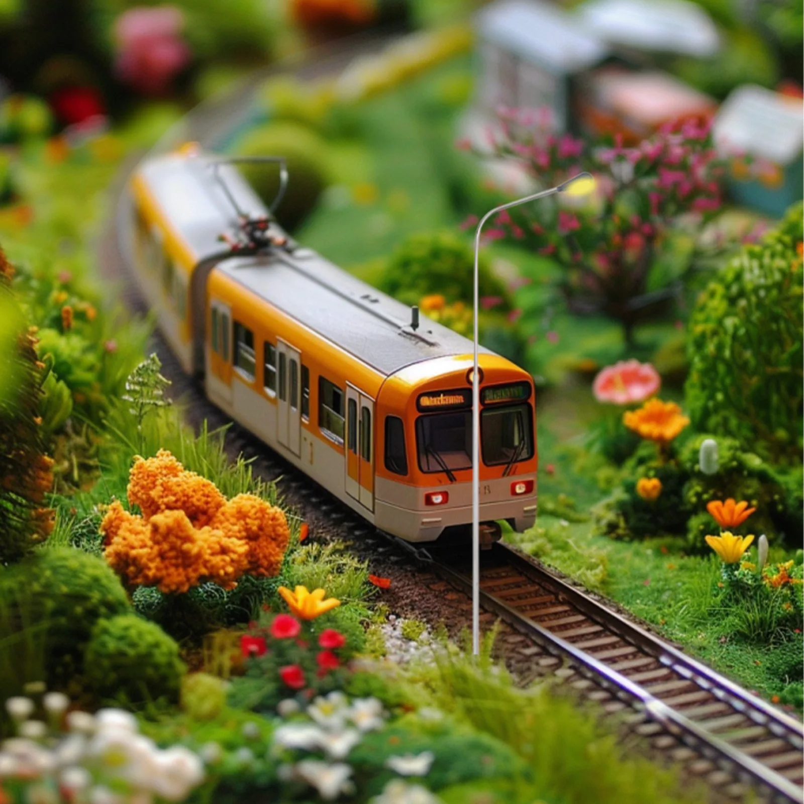 10 Pcs Model Railway Warm White Lamp Post Street Light Single Head 1:50 For DIY Landscapes For Railway And Building Layout