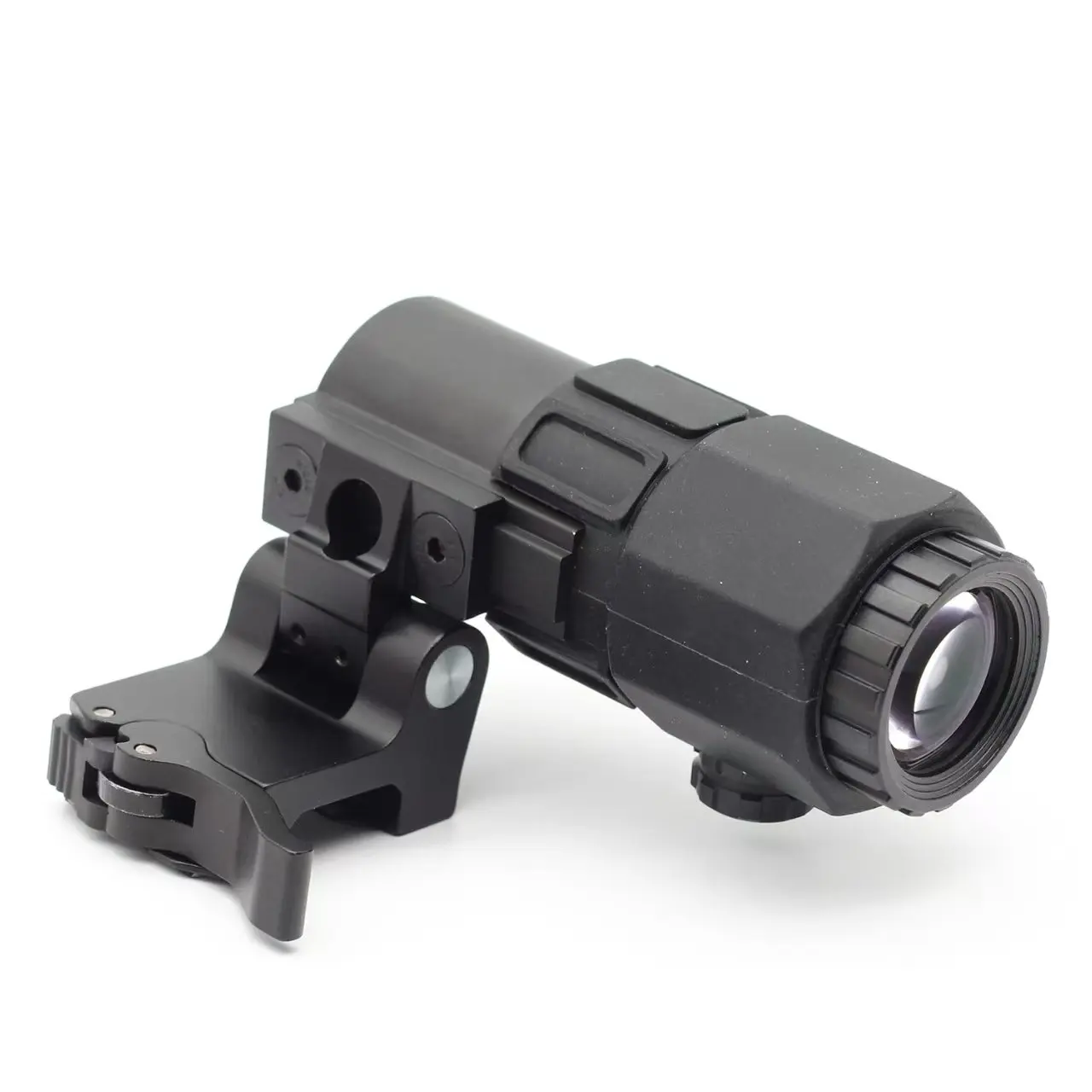 Tactical G45 Sight Fixed 5X Magnifier Scope with Switch to Optics Reflex Side Quick Detachable QD Mount for Airsoft Hunting